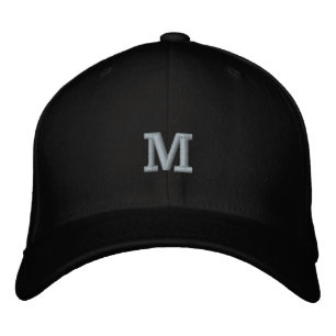 Monogram M Initial Letter Flexfit Wool Bestickte Baseballkappe