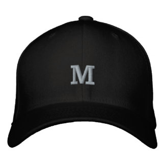 Monogram M Initial Letter Flexfit Wool Bestickte Baseballkappe