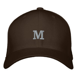 Monogram M Initial Letter Flexfit Wool Bestickte Baseballkappe
