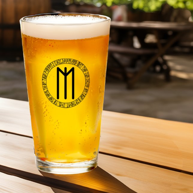 Monogram M - Viking Style - Pint Glass Glas (Von Creator hochgeladen)