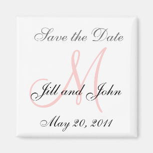 Monogram M Wedding Save the Date Magnet
