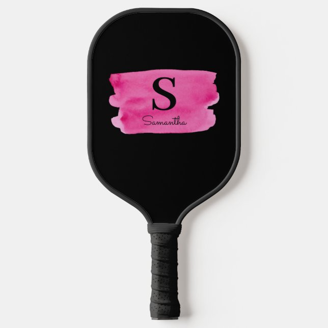 Monogram Magenta Brush Stroke Pickleball Paddle (Vorderseite)