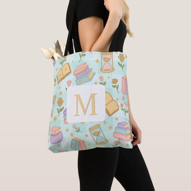 Monogram Magic Books Tote Bag Girly Mint Green (Von Nahem)