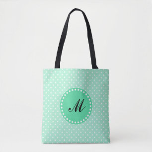 Monogram Magic Mint and White Polka Dot