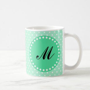 Monogram Magic Mint and White Polka Dot Kaffeetasse