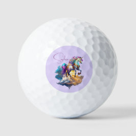Monogram Magical Unicorn Fantasy Romance Geburtsta Golfball