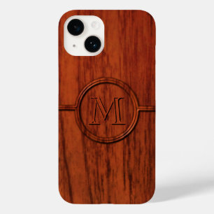 Monogram Mahogany Wood Print Case-Mate iPhone Hülle
