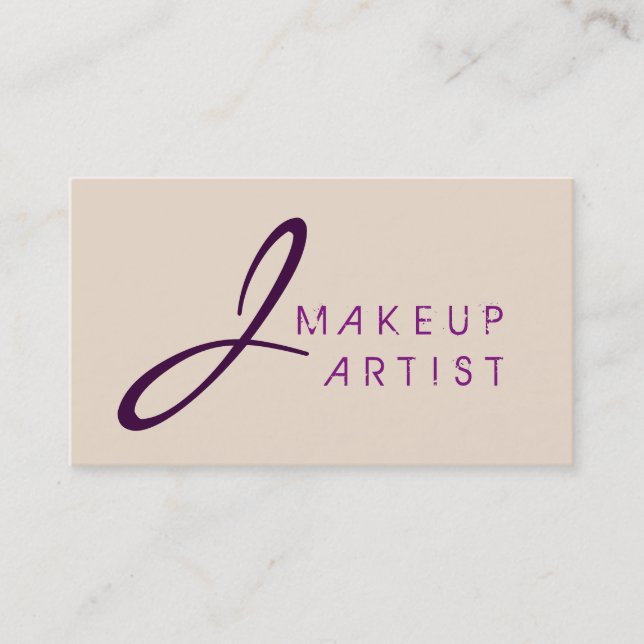 Monogram Makeup Artist Almond Background Visitenkarte (Vorderseite)