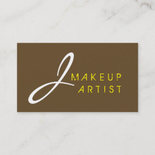 Monogram Makeup Artist Brown Hintergrund Visitenkarte
