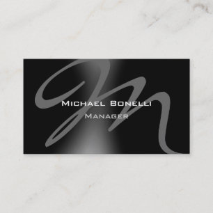 Monogram Manager Business Card für Schwarz-Grau-Mu Visitenkarte
