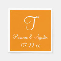 Monogram Mandarine Cool Color Coordinated Napkins