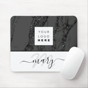Monogram-Marbor-Schwarz-weiße für den benutzerdefi Mousepad