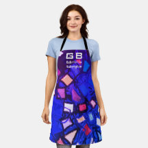 Monogram Marine blau lila abstraktes Muster hell