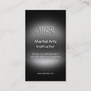 Monogram, Martial Arts Instructor, Metal-Look Visitenkarte