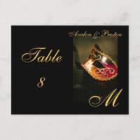 Monogram Maskenmaske Gold Table Platzkarte