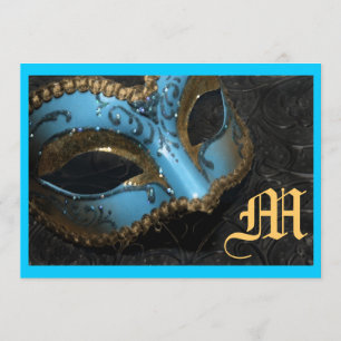 Monogram Masqurade Renaissance Hochzeit Einladung