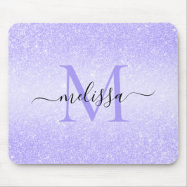 Monogram-Maus-Pad für den lila Glitzer Mousepad