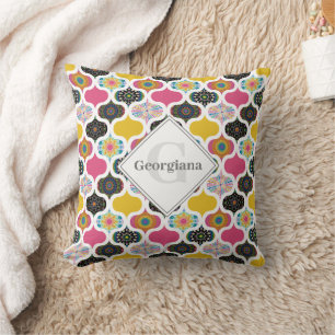 Monogram Maximalist Rainbow Dot Mandalases Patchwo Kissen