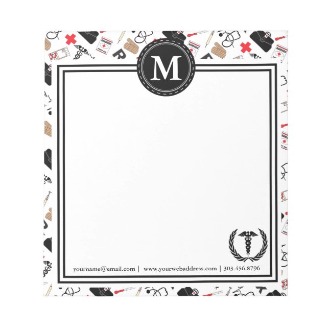 Monogram - Medical Design Notepad Notizblock (Vorderseite)