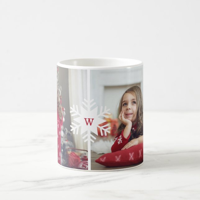 Monogram-Mehrfach-Foto-Layout Kaffeetasse (Mittel)