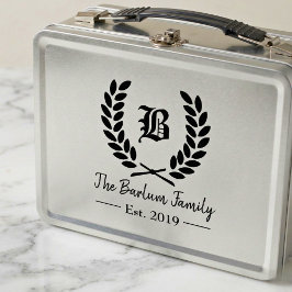 Monogram Metal Lunch Box mit personalisierten Fami