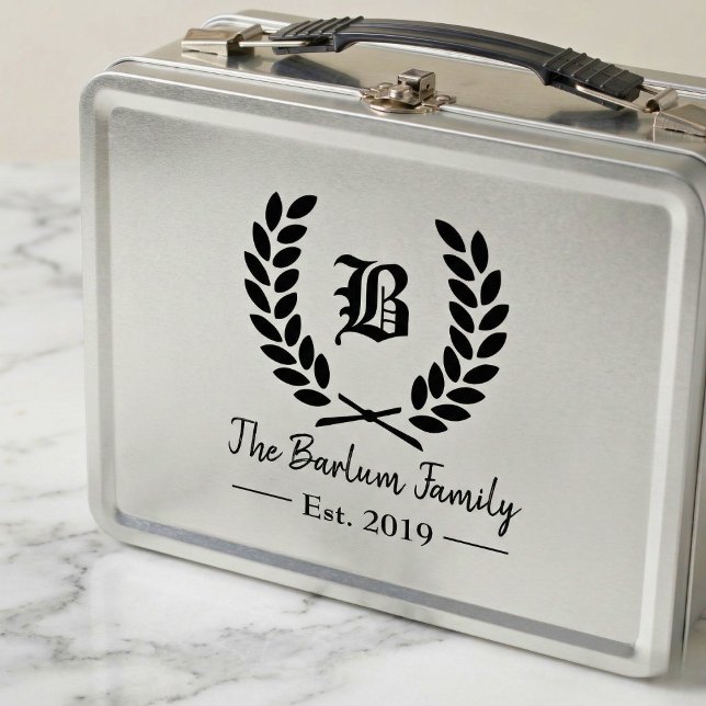 Monogram Metal Lunch Box mit personalisierten Fami (Personalized Family Name Monogram Metal Lunch Box)