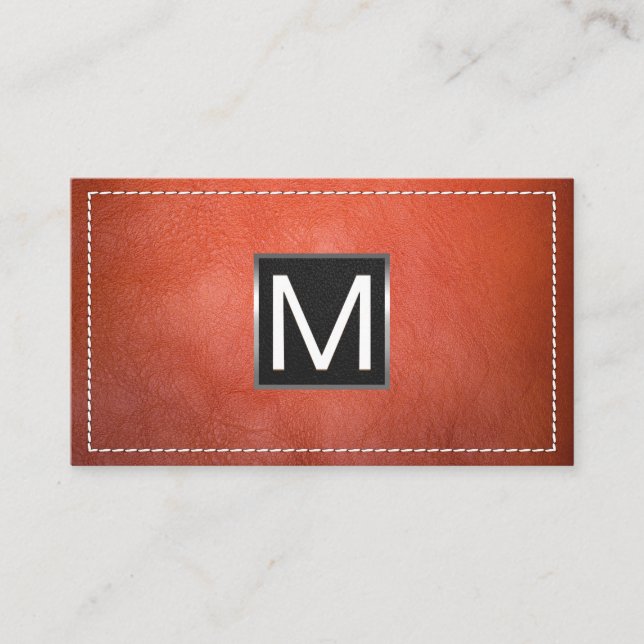 Monogram Metal Trial | Stielleder Visitenkarte (Vorderseite)