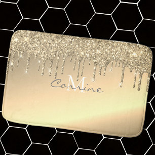 Monogram Metallic 14K Gold Glitzer Dripping (Rug) Badematte