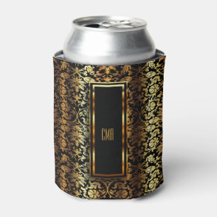 Monogram Metallic Gold und Black Damask Dosenkühler