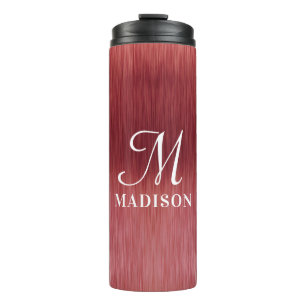 Monogram Metallic Pink Texter Personalisierter Nam Thermosbecher