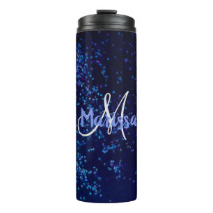 Monogram Midnite Blue Confetti Thermosbecher