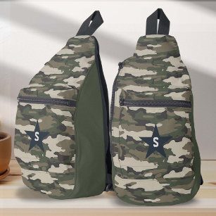 Monogram Military Camouflage Pattern Camouflage Crossbody Bag