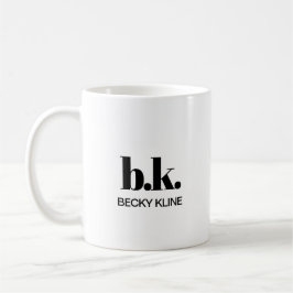 Monogram Minimal Classic elegant Schwarz und Weiß Kaffeetasse