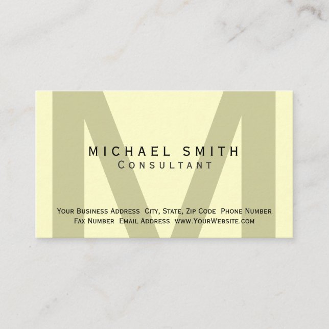 Monogram Minimal Consultant-Visitenkarte Visitenkarte (Vorderseite)