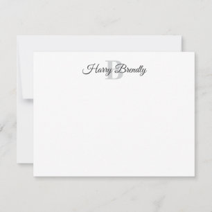 Monogram Minimal Elegant Stilvolle flache Notizkar Mitteilungskarte