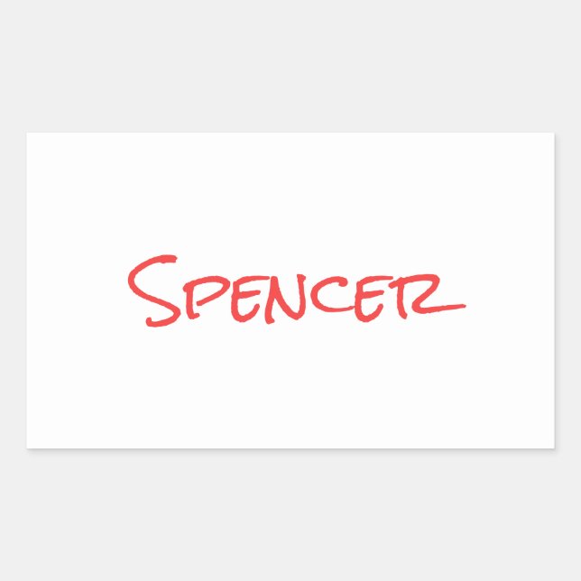 Monogram minimalist custom name  rechteckiger aufkleber (Vorderseite)