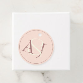 Monogram Minimalist Peachy Pink & Mauve Wedding Geschenkanhänger