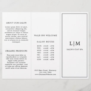 Monogram Minimalistisch Business Trifold Broschüre