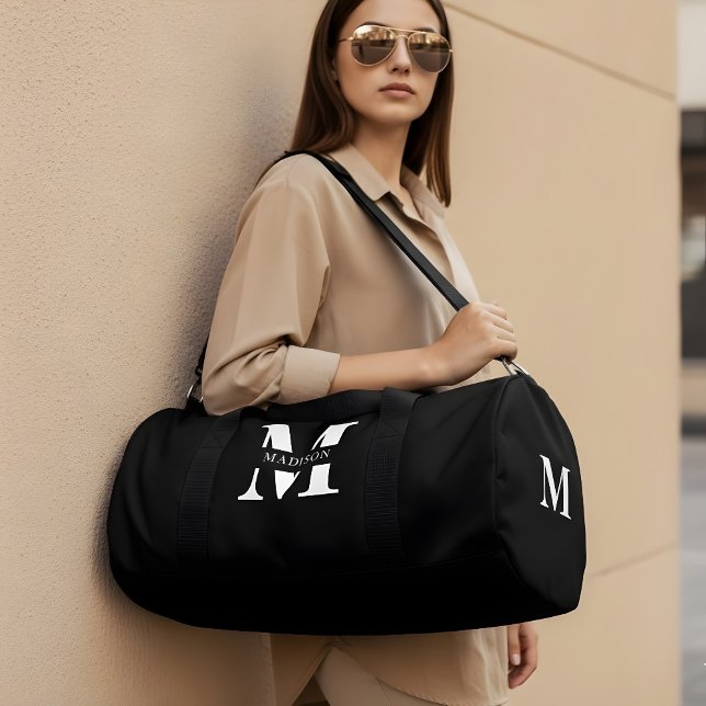 Monogram Minimalistisch EleganBlack Duffle Bag (Von Creator hochgeladen)