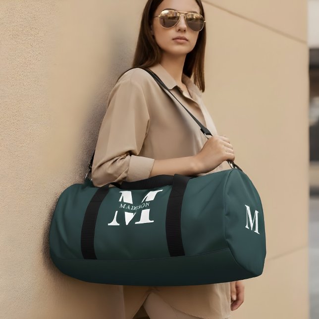 Monogram Minimalistisch Elegant Aquamarin Duffle Bag (Von Creator hochgeladen)