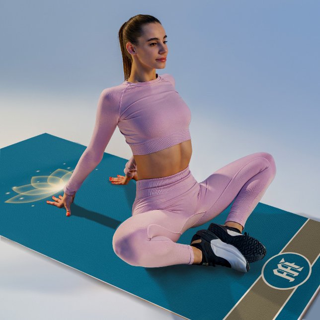Monogram Minimalistisch Gold Lotus Blume Zen-Symbo Yogamatte (Von Creator hochgeladen)
