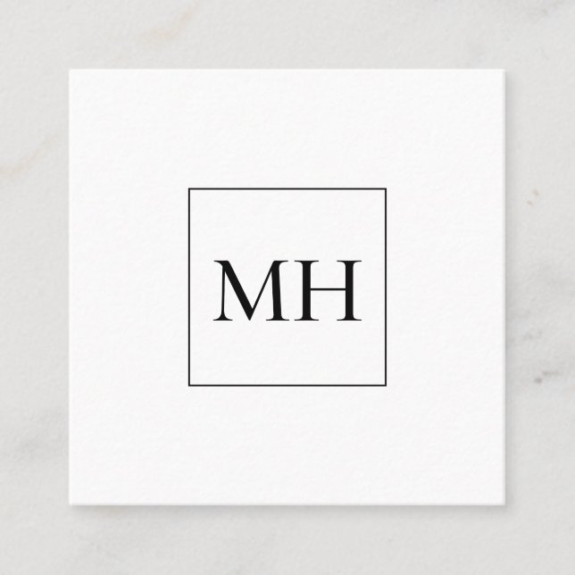 Monogram Minimalistisch Modern Initials Quadratische Visitenkarte (Vorderseite)
