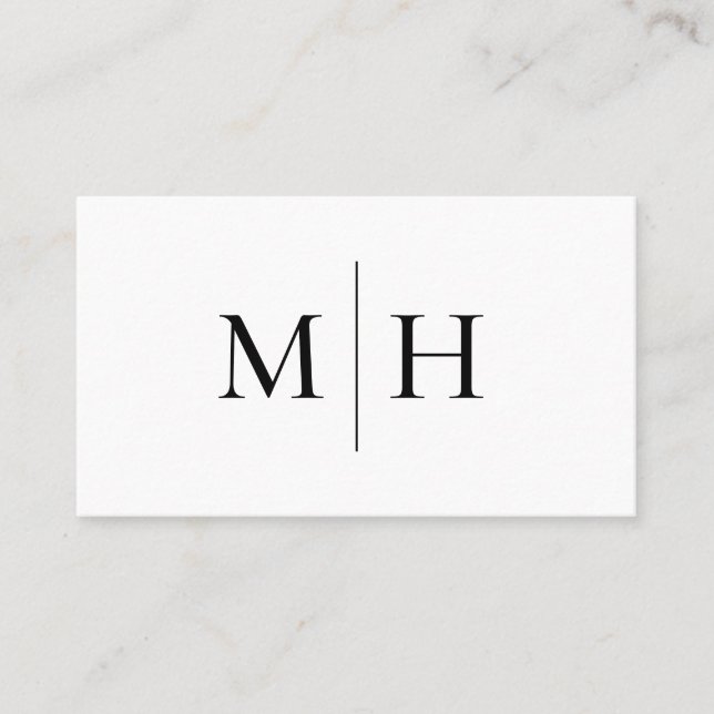 Monogram, Minimalistisch Modern Line Initial Monog Visitenkarte (Vorderseite)