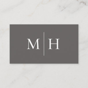 Monogram Minimalistisch Modern Line Initials Gray Visitenkarte