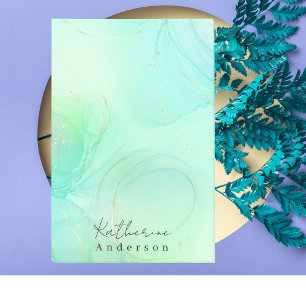 Monogram Minimalistisch Pastel Wasserfarbenprägung Post-it Klebezettel