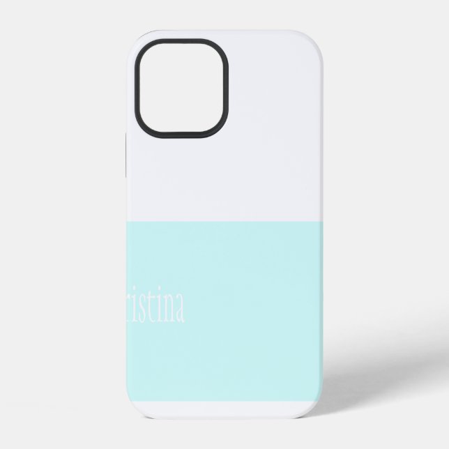 MONOGRAM-MINTGRÜNES UND WEIßES IPHONE-CASE iPhone HÜLLE (Rückseite)