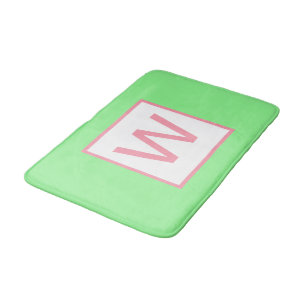 Monogram Minze Green Pastel Pink Badematte