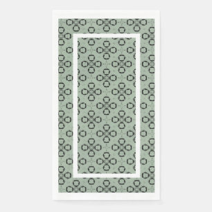Monogram Minze Green und Black Retro Muster Serviette
