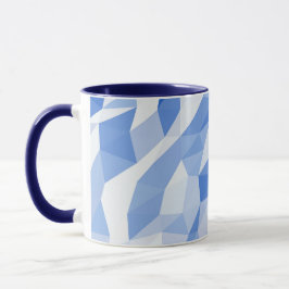 Monogram mit benutzerdefinierbarem Namen, blau geo Tasse