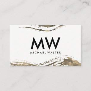 Monogram mit Luxe Watercolor Brushed Visitenkarte